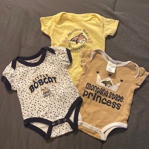 0-3 month MSU Bobcat Onesies